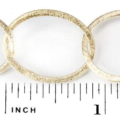 27x23mm 14kt Gold plated Brushed Oval Link Chain by the foot - Beadsofcambay.com