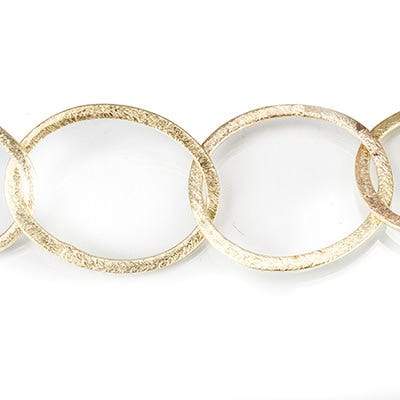 27x23mm 14kt Gold plated Brushed Oval Link Chain by the foot - Beadsofcambay.com
