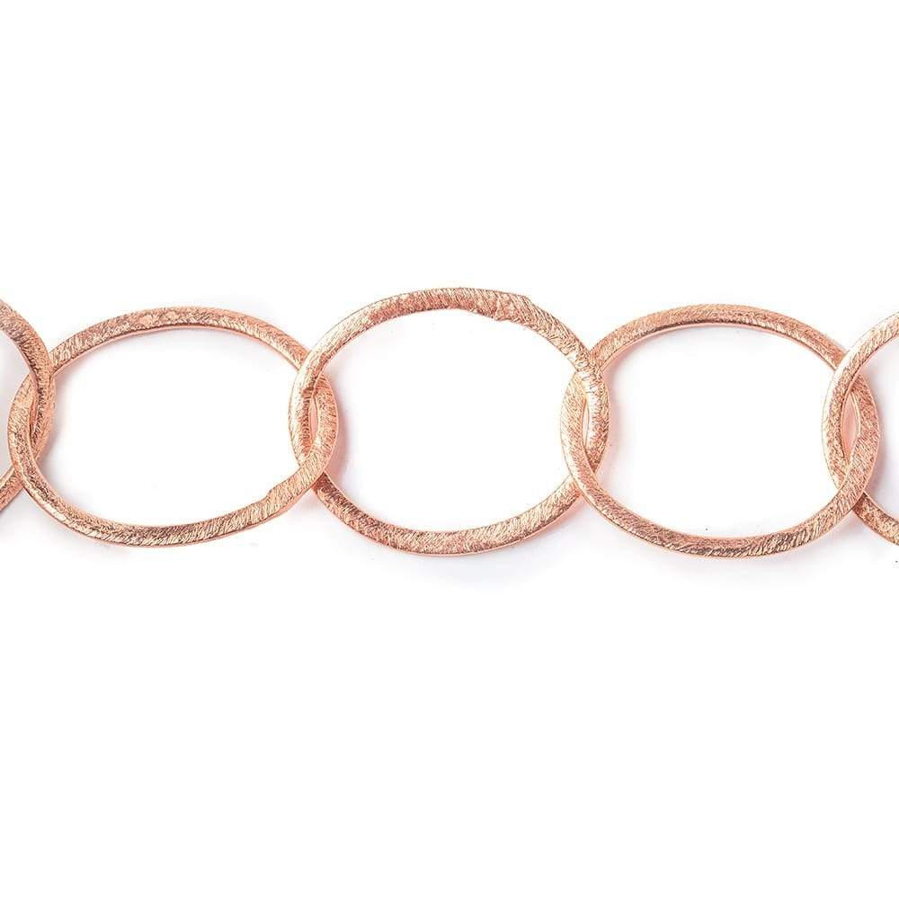 27x23mm Rose Gold plated Brushed Oval Link Chain by the foot - Beadsofcambay.com