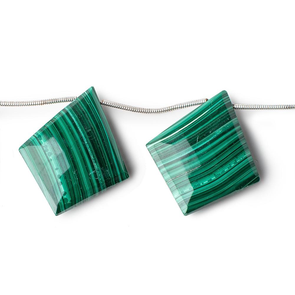 27x24-32x26mm Malachite Faceted Kite Beads 6 inch 6 pieces - Beadsofcambay.com