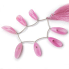 28-32mm Pink Chalcedony Petal Drop Beads 6 inch 7 pieces - Beadsofcambay.com