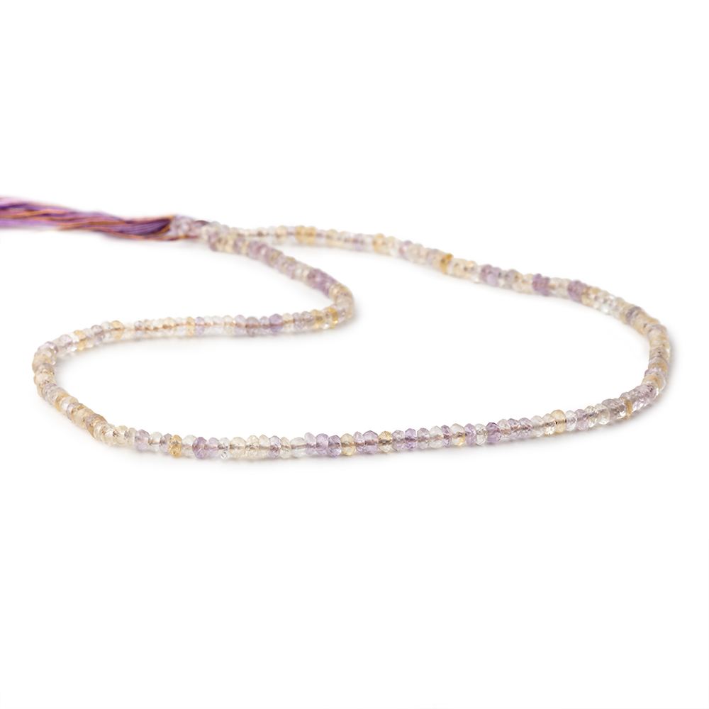 2.5-3.5mm Ametrine faceted rondelle beads 13.5 inch 250 pieces- Beadsofcambay.com