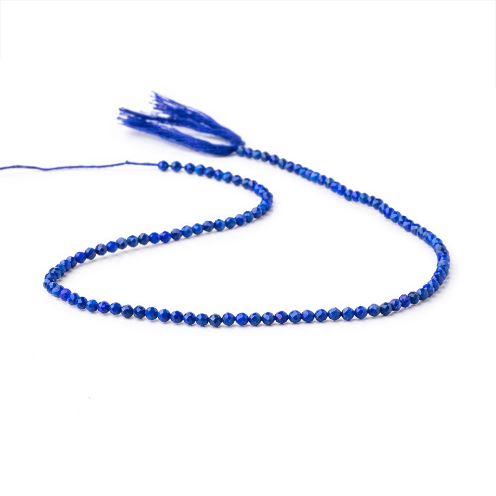 2.8mm Lapis Lazuli Micro faceted round beads 12.5 inches 116 pieces A - Beadsofcambay.com