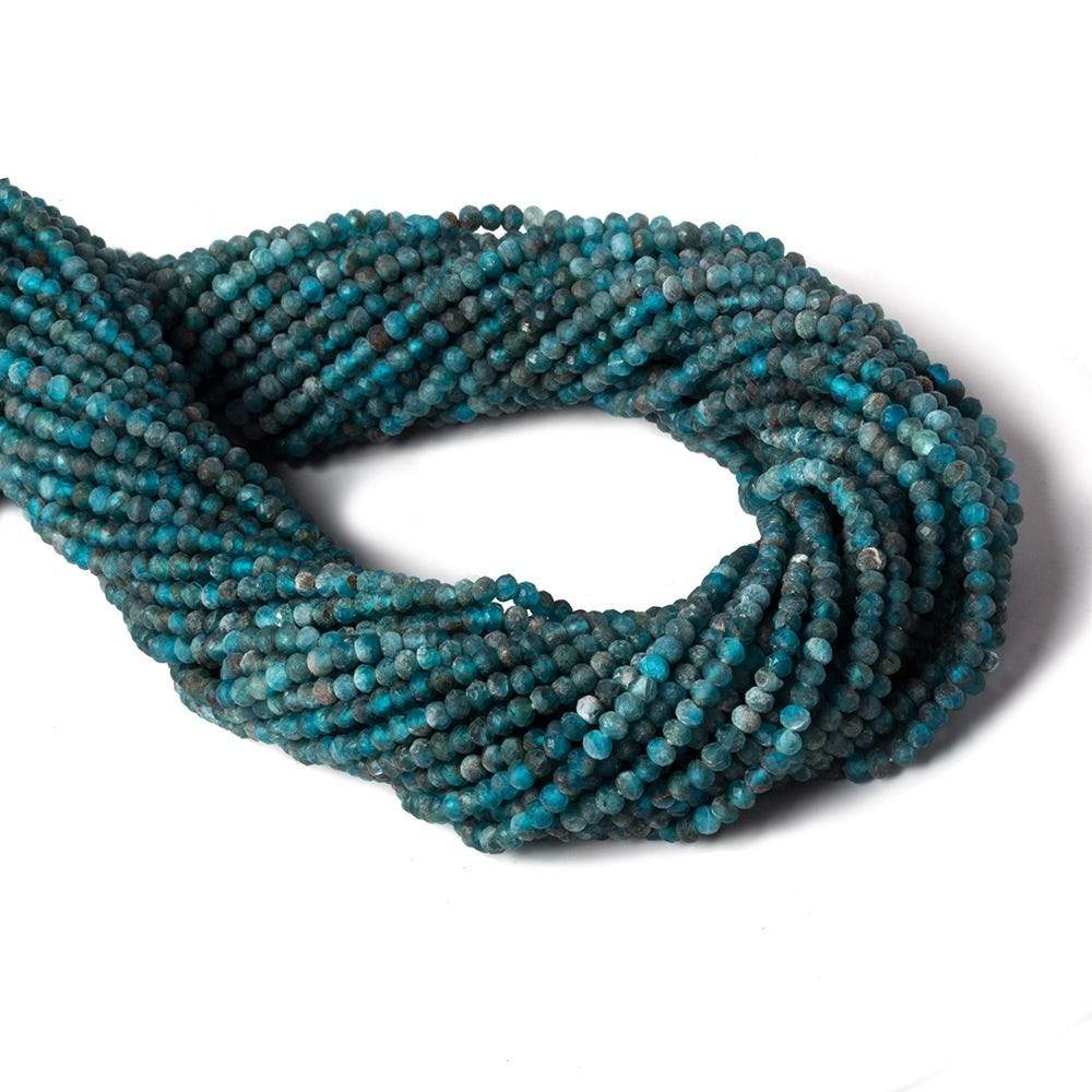 2.8mm Matte Apatite microfaceted rondelle beads 13 inch 159 pieces - Beadsofcambay.com