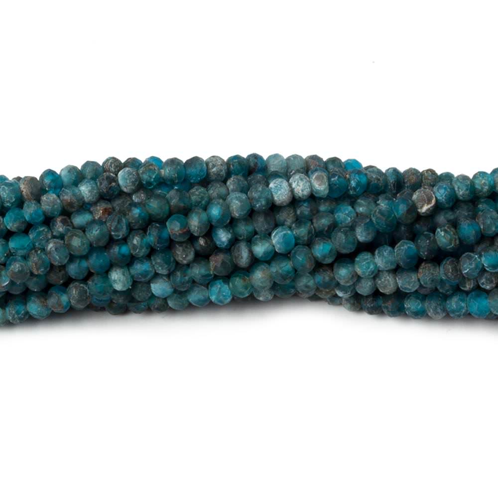 2.8mm Matte Apatite microfaceted rondelle beads 13 inch 159 pieces - Beadsofcambay.com