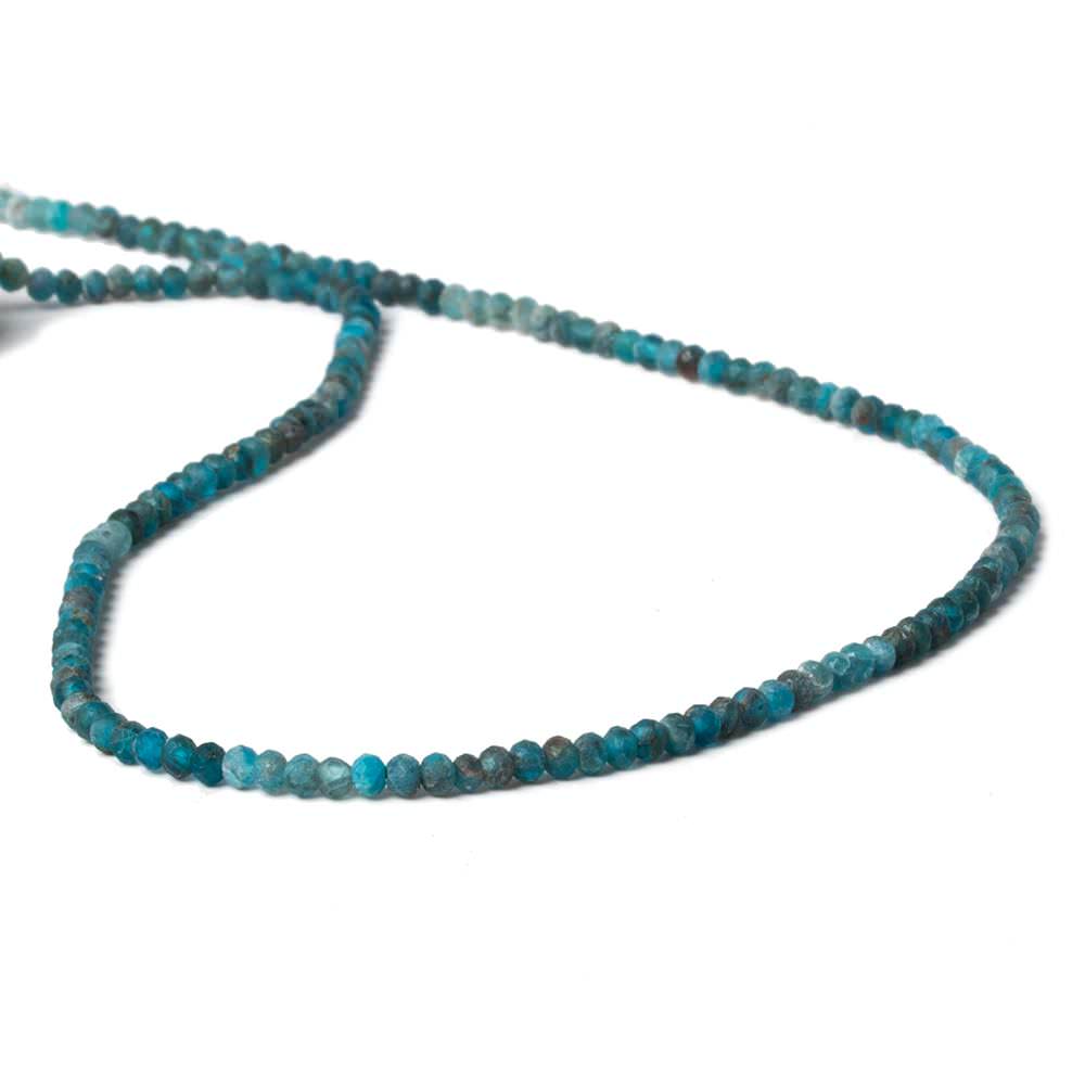 2.8mm Matte Apatite microfaceted rondelle beads 13 inch 159 pieces - Beadsofcambay.com