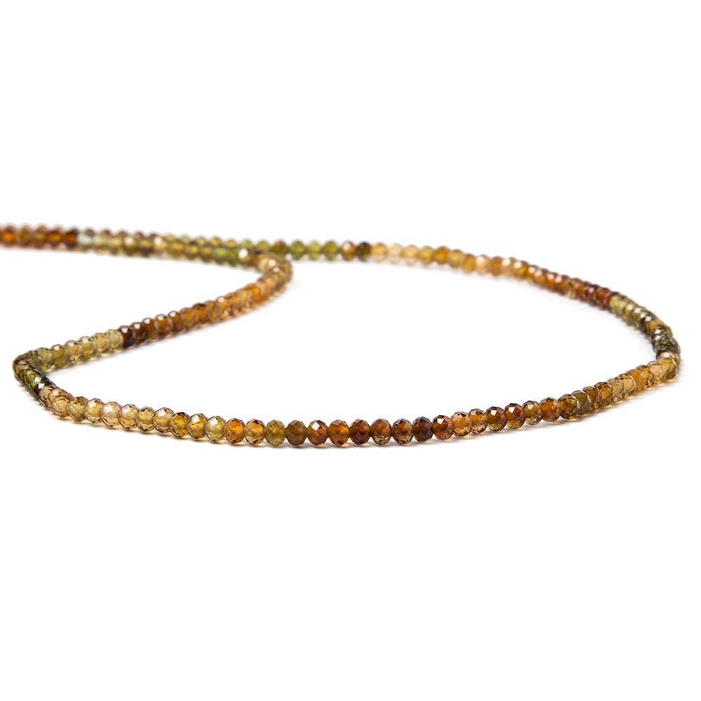 2.8mm Multi Color Tourmaline Micro Faceted Rondelle Beads 15 inch 170 pcs - Beadsofcambay.com