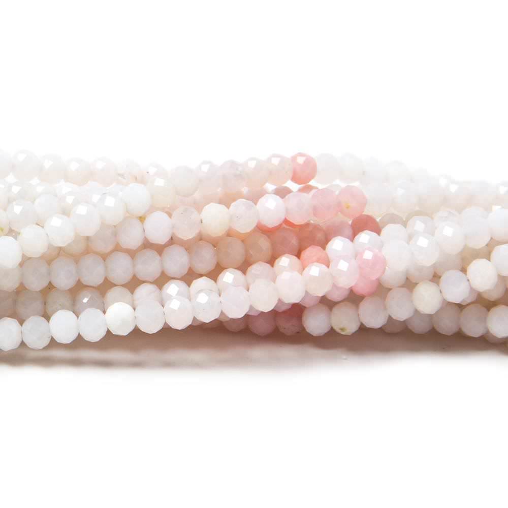 2.8mm Pink Peruvian Opal Micro Faceted Rondelle Beads 18 inch 185 pieces - Beadsofcambay.com