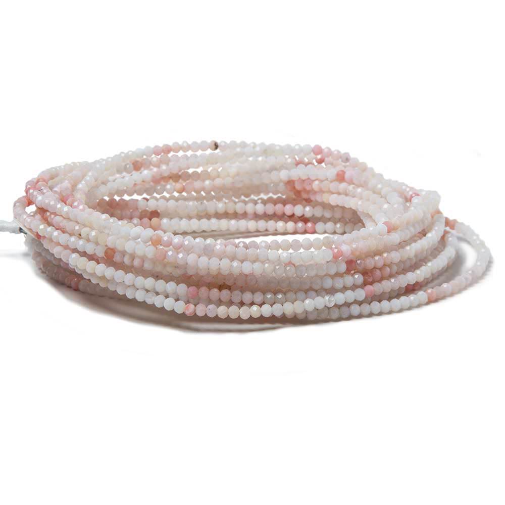 2.8mm Pink Peruvian Opal Micro Faceted Rondelle Beads 18 inch 185 pieces - Beadsofcambay.com