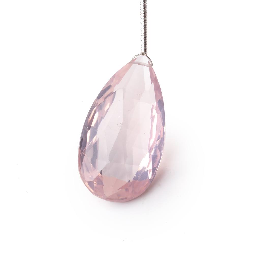 28x15mm Rose Quartz Faceted Pear Focal 1 Bead - Beadsofcambay.com