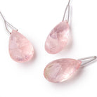 28x18mm Rose Quartz Hand Carved Pear Focal Bead 1 piece - Beadsofcambay.com