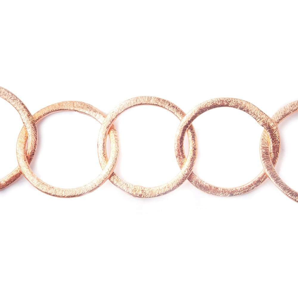 28x23mm & 20mm Rose Gold plated Brushed Oval & Round Link Chain by the foot - Beadsofcambay.com