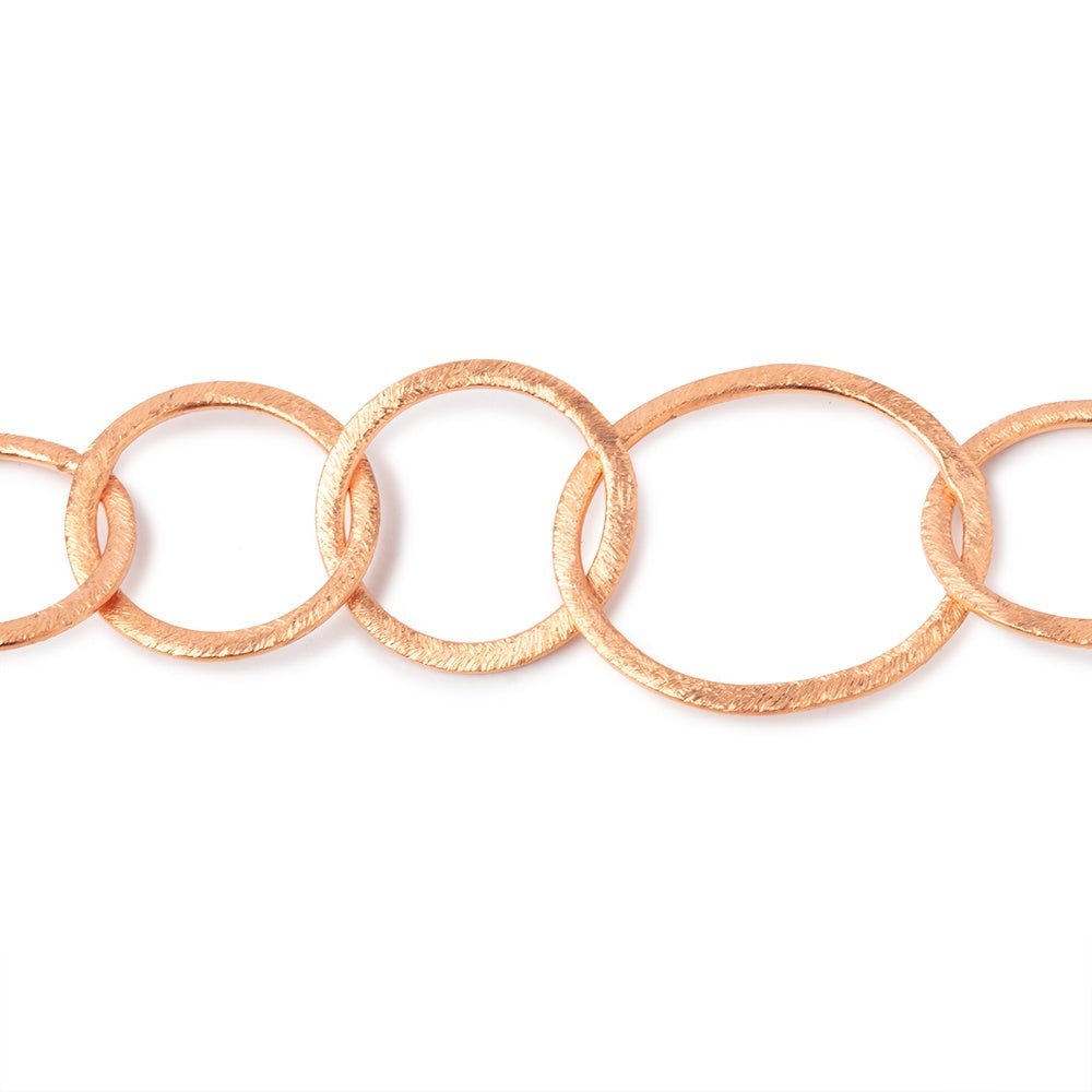 28x23mm and 20mm Copper Brushed Oval & Round Link Chain - Beadsofcambay.com