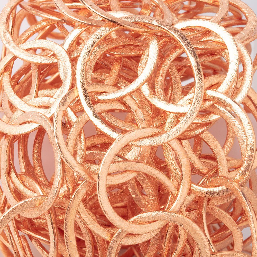 28x23mm and 20mm Copper Brushed Oval & Round Link Chain - Beadsofcambay.com