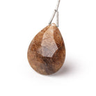 28x23mm Rutilated Quartz Faceted Pear Focal Bead 1 piece - Beadsofcambay.com