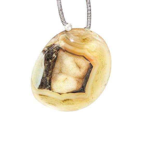 28x24mm Yellow Golden Agate Drusy Freeform Focal Bead 1 piece - Beadsofcambay.com