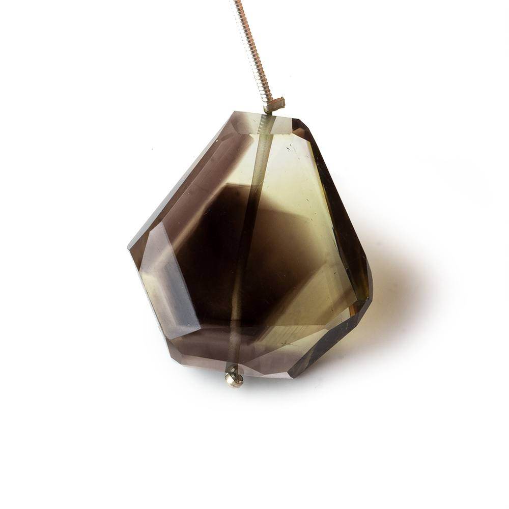 28x26x11mm Bi-Color Quartz Faceted Nugget Focal Bead 1 piece - Beadsofcambay.com