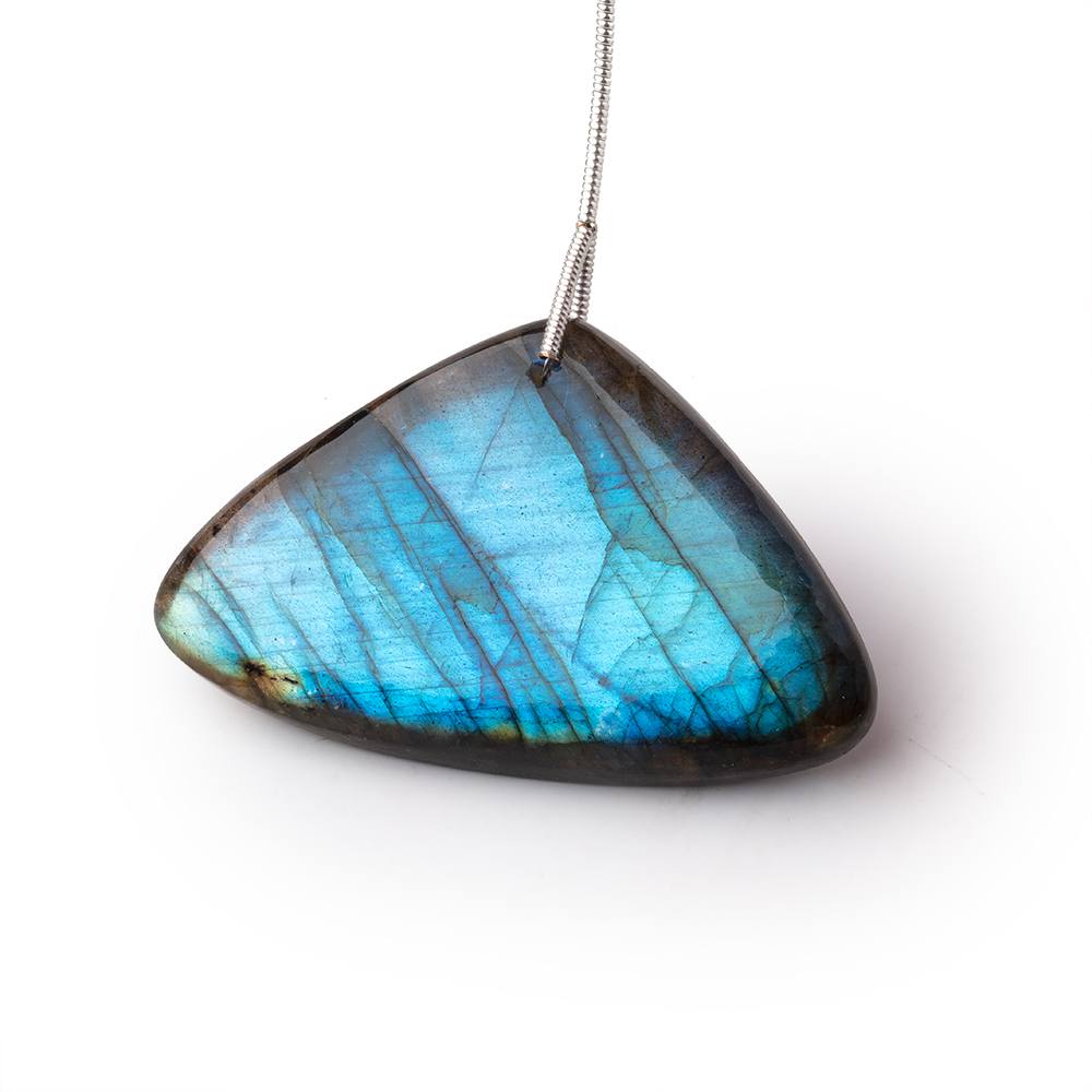 28x45x8mm Labradorite Plain Triangular Pendant 1 AAA Focal - Beadsofcambay.com