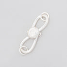 28x9mm Sterling Silver S Hook with Floral Button 1 piece - Beadsofcambay.com