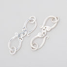 28x9mm Sterling Silver S Hook with Triple Dotted Design 1 piece - Beadsofcambay.com