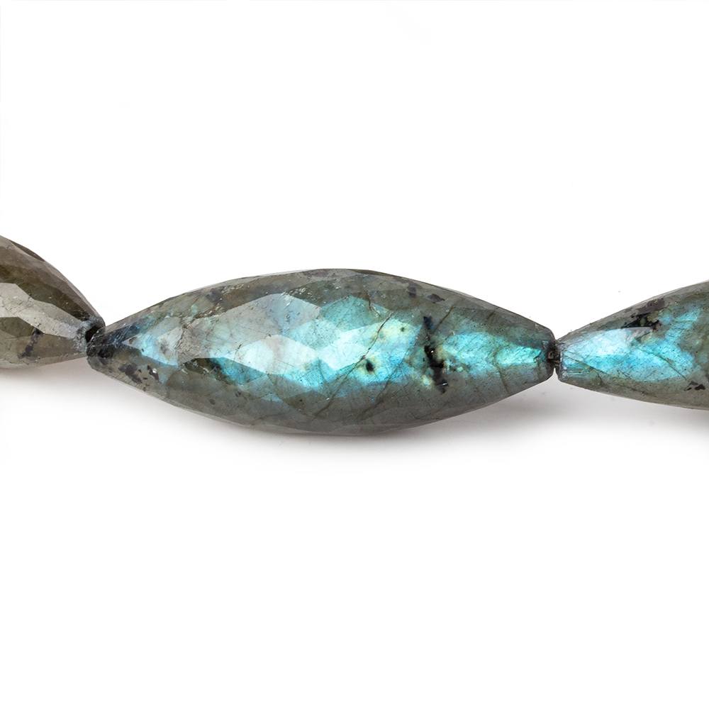 29x11-39x13mm Labradorite Straight Drilled Faceted BiCone 14.5 inch 12 pieces A - Beadsofcambay.com