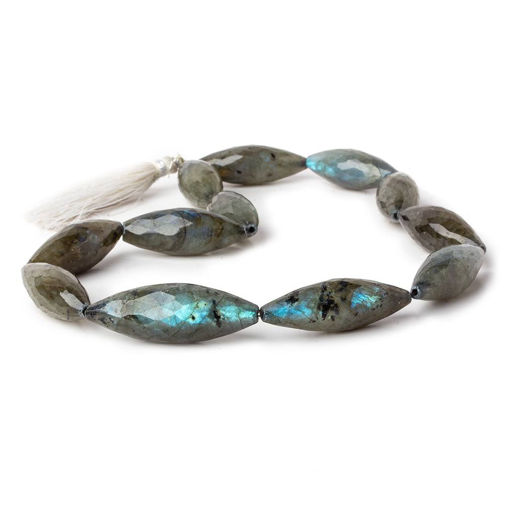 29x11-39x13mm Labradorite Straight Drilled Faceted BiCone 14.5 inch 12 pieces A - Beadsofcambay.com