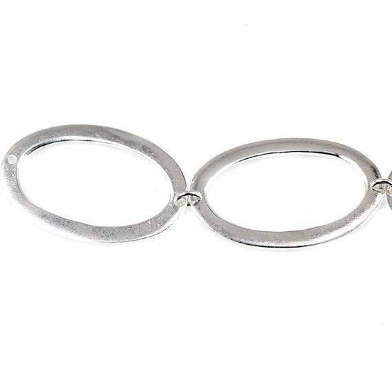 29x19mm Sterling Silver plated Copper Hammered Oval Beads 3 pieces*DISCONTINUED* - Beadsofcambay.com