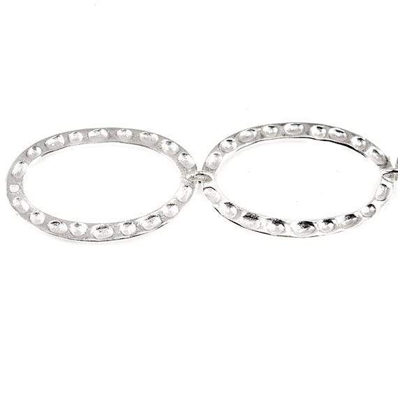 29x19mm Sterling Silver plated Copper Hammered Oval Beads 8 pieces *DISCONTINUED* - Beadsofcambay.com