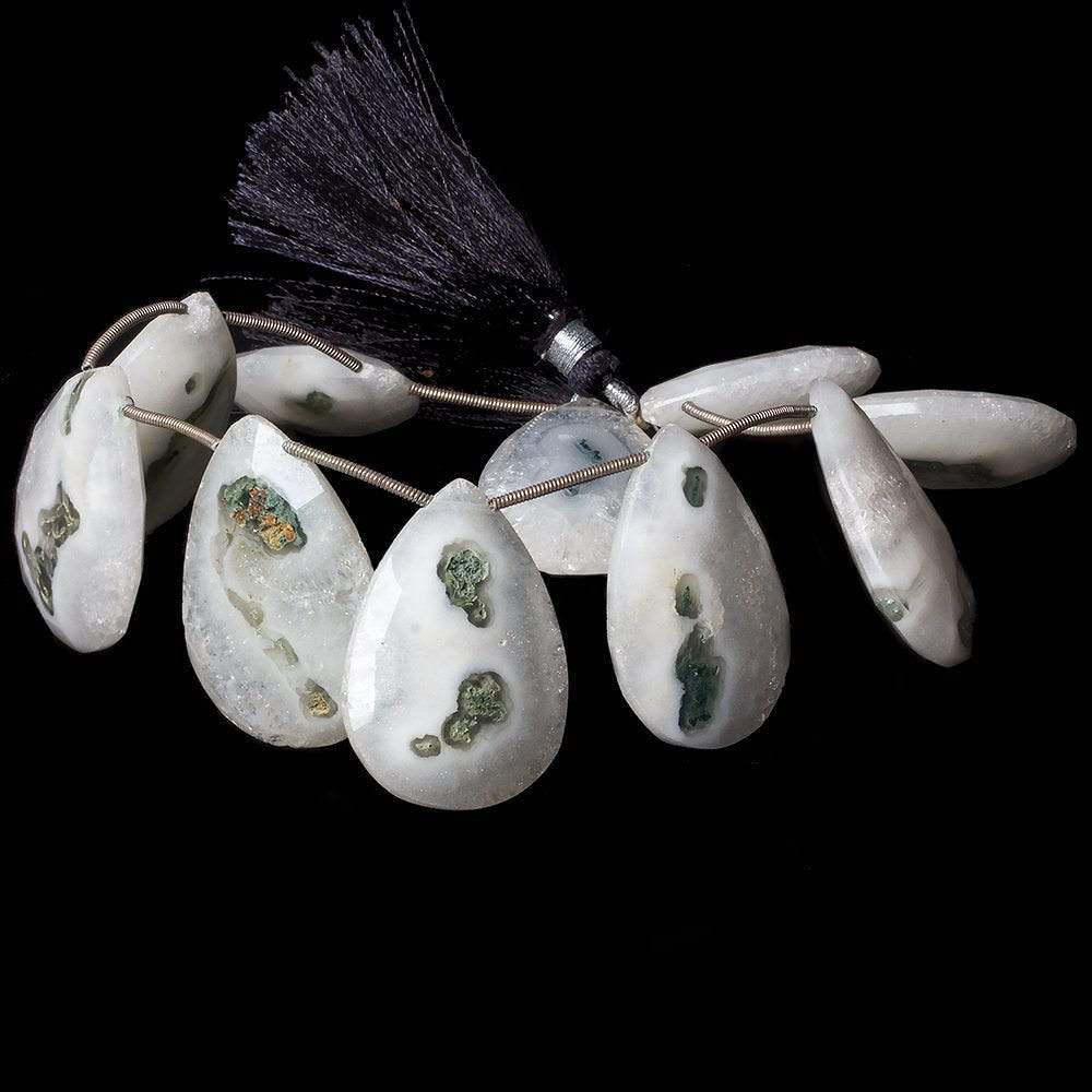 29x20-33x22mm Peacock Solar Quartz faceted pear beads 9 inch 10 pieces - Beadsofcambay.com