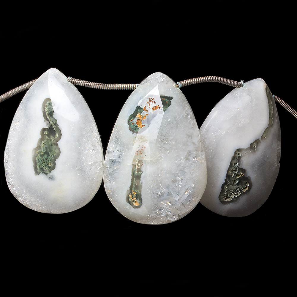 29x20-33x22mm Peacock Solar Quartz faceted pear beads 9 inch 10 pieces - Beadsofcambay.com