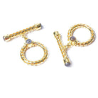 29x23mm Labradorite Cabochon Filigree Vermeil Toggle 1 piece - Beadsofcambay.com