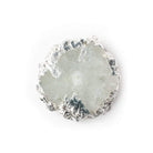 29x28mm Silver leafed Solar Quartz Slice Pendant 1 piece - Beadsofcambay.com