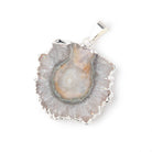 29x31mm Silver Leafed Amethyst Solar Quartz Slice Pendant 1 focal piece - Beadsofcambay.com