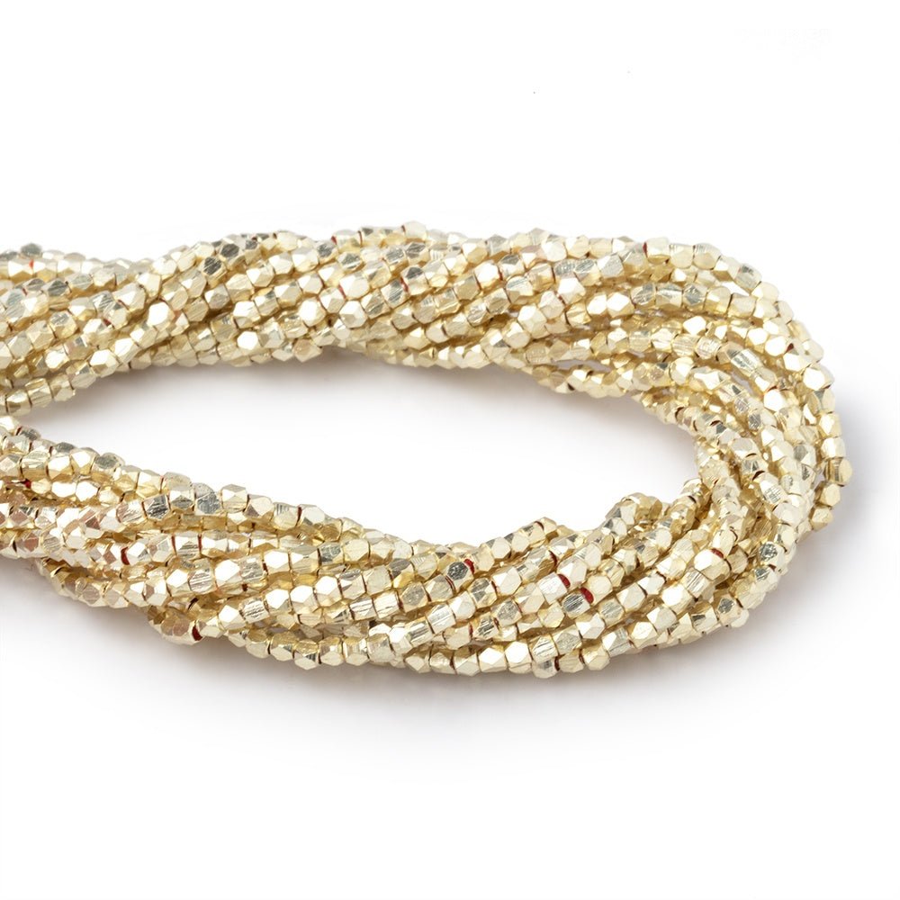 2mm 14kt Gold Plated Copper Faceted Nugget Beads 8 inch 100 pieces - Beadsofcambay.com