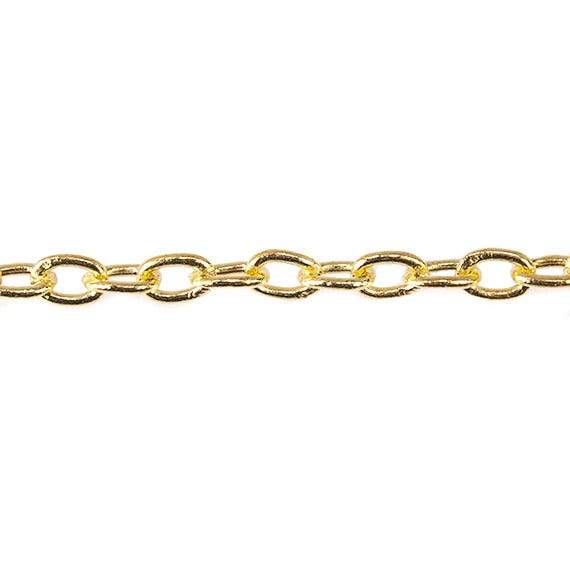 2mm 22kt Gold plated Oval Link Chain by the foot - Beadsofcambay.com