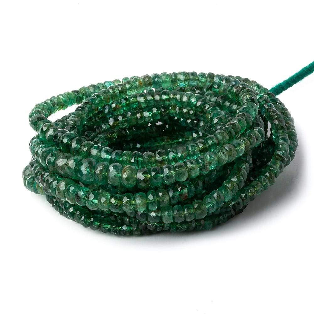 2mm - 5mm Emerald faceted rondelles 16 inch 200 beads A - Beadsofcambay.com