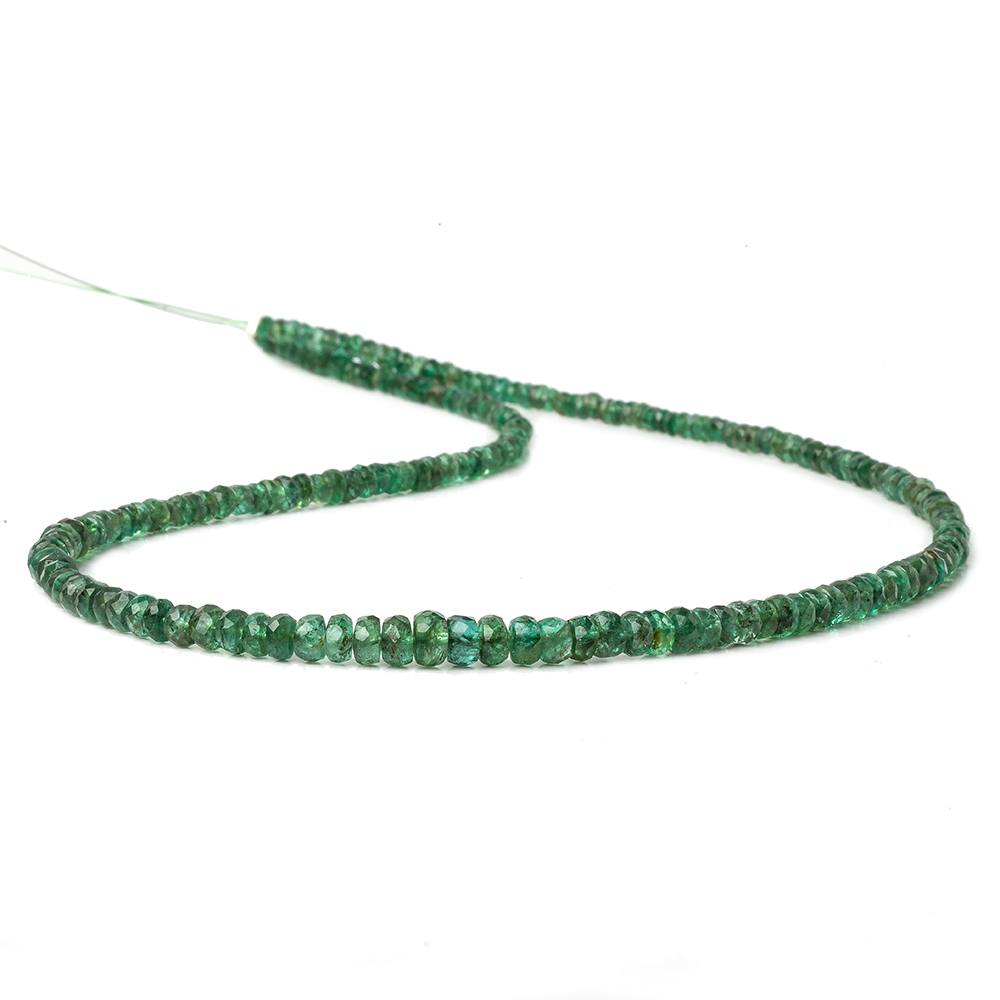 2mm - 5mm Emerald faceted rondelles 16 inch 200 beads A - Beadsofcambay.com