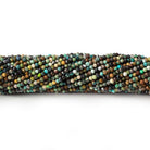 2mm African Turquoise & Hematite micro faceted rounds 15.5 inch 245 beads - Beadsofcambay.com