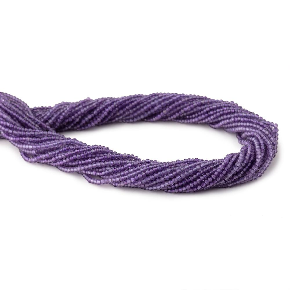2mm Amethyst Micro Faceted Rondelle Beads 13 inch 230 pieces - Beadsofcambay.com