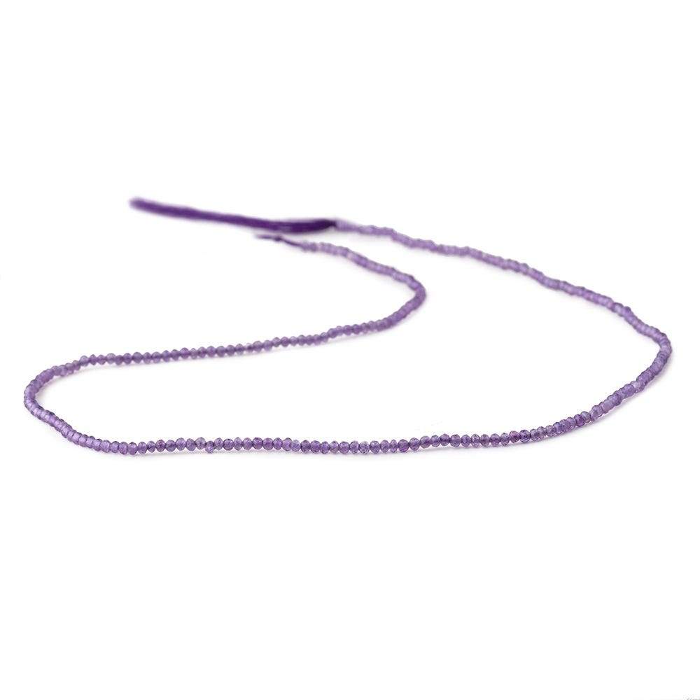 2mm Amethyst Micro Faceted Rondelle Beads 13 inch 230 pieces - Beadsofcambay.com