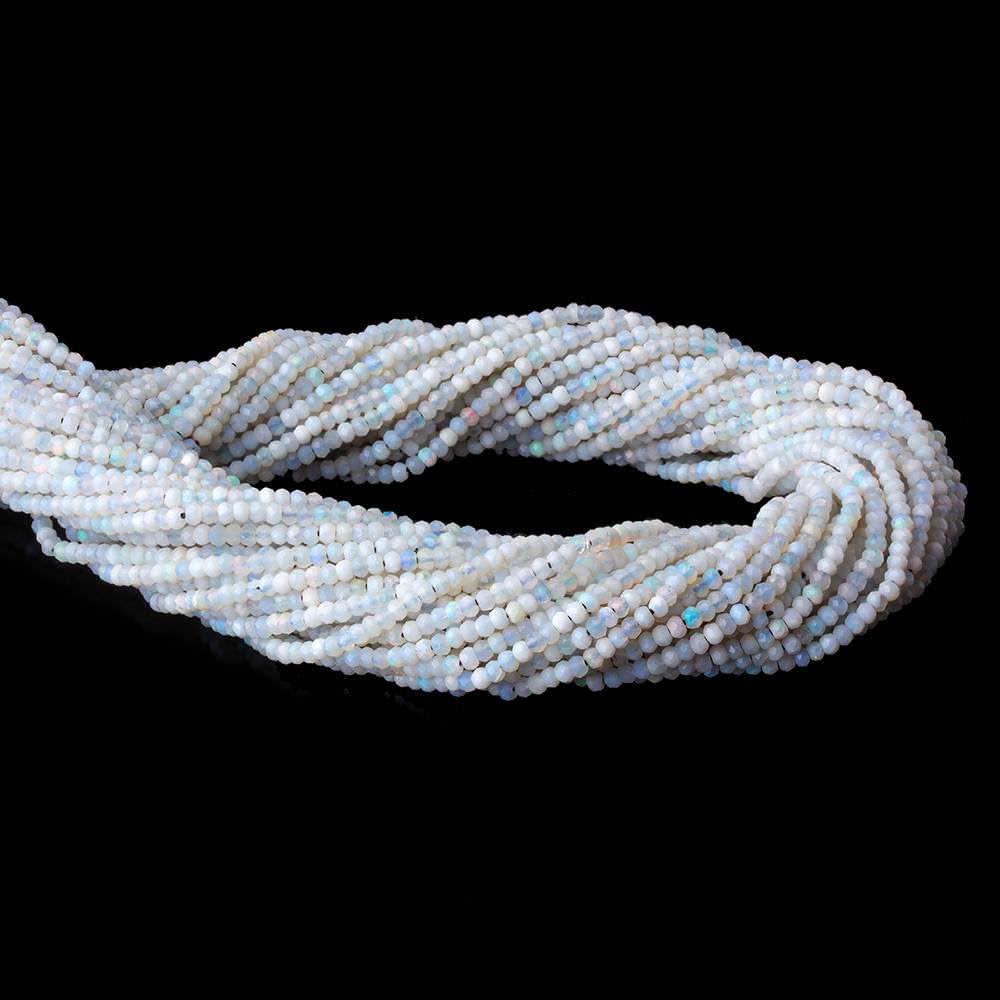 2mm Australian Blue Grey Opal micro faceted rondelles 12.5 inch 190 beads - Beadsofcambay.com
