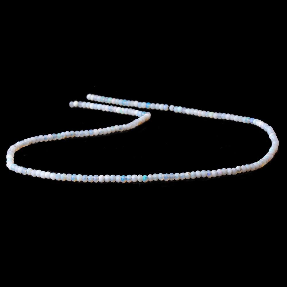 2mm Australian Blue Grey Opal micro faceted rondelles 12.5 inch 190 beads - Beadsofcambay.com