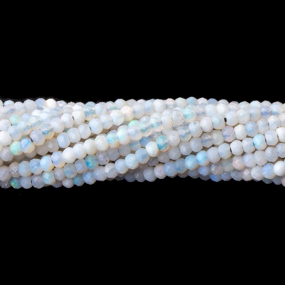 2mm Australian Blue Grey Opal micro faceted rondelles 12.5 inch 190 beads - Beadsofcambay.com