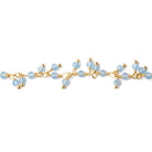 2mm Blue Chalcedony Micro Faceted Rounds on Gold Plated Dangling Chain - Beadsofcambay.com