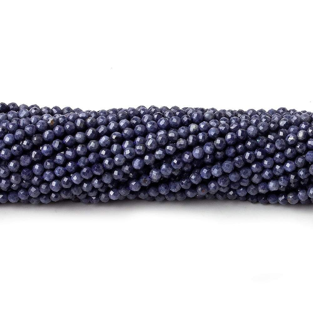 2mm Blue Sapphire micro faceted round beads 12.5 inch 150 pieces AA - Beadsofcambay.com