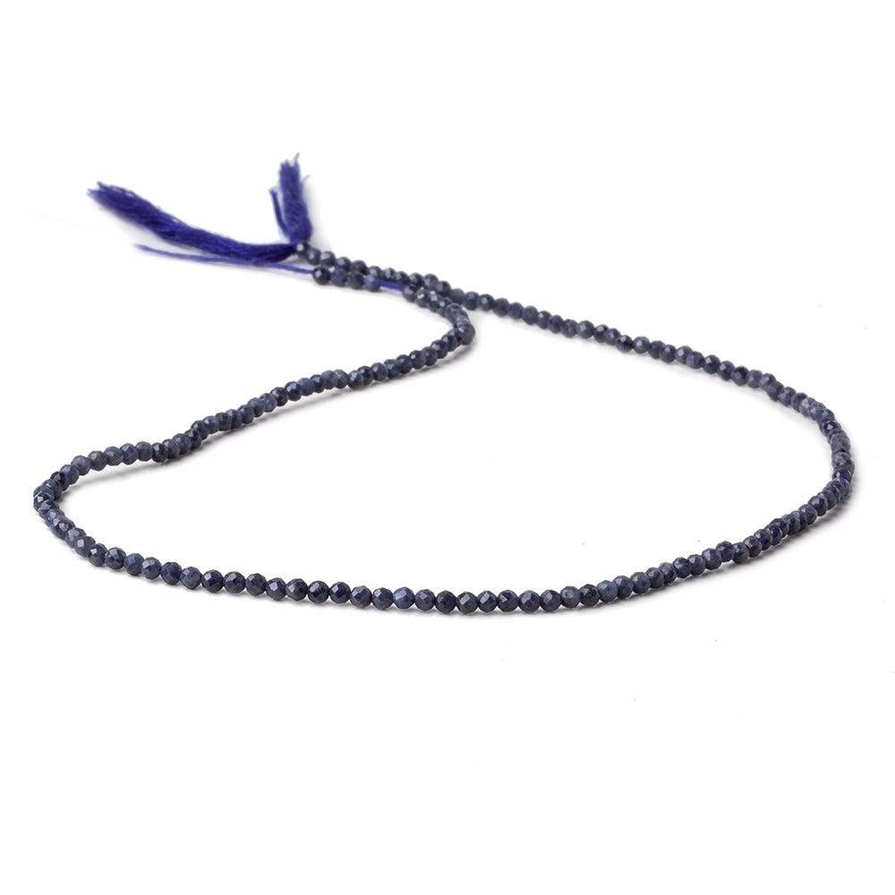 2mm Blue Sapphire micro faceted round beads 12.5 inch 150 pieces AA - Beadsofcambay.com