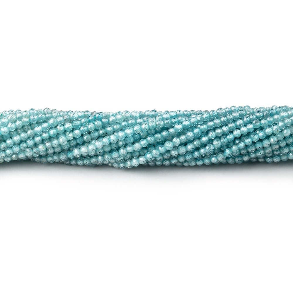 Beadsofcambay 2mm Blue Zircon Micro Faceted Rondelle Beads 12.5 inch 194 pieces AA