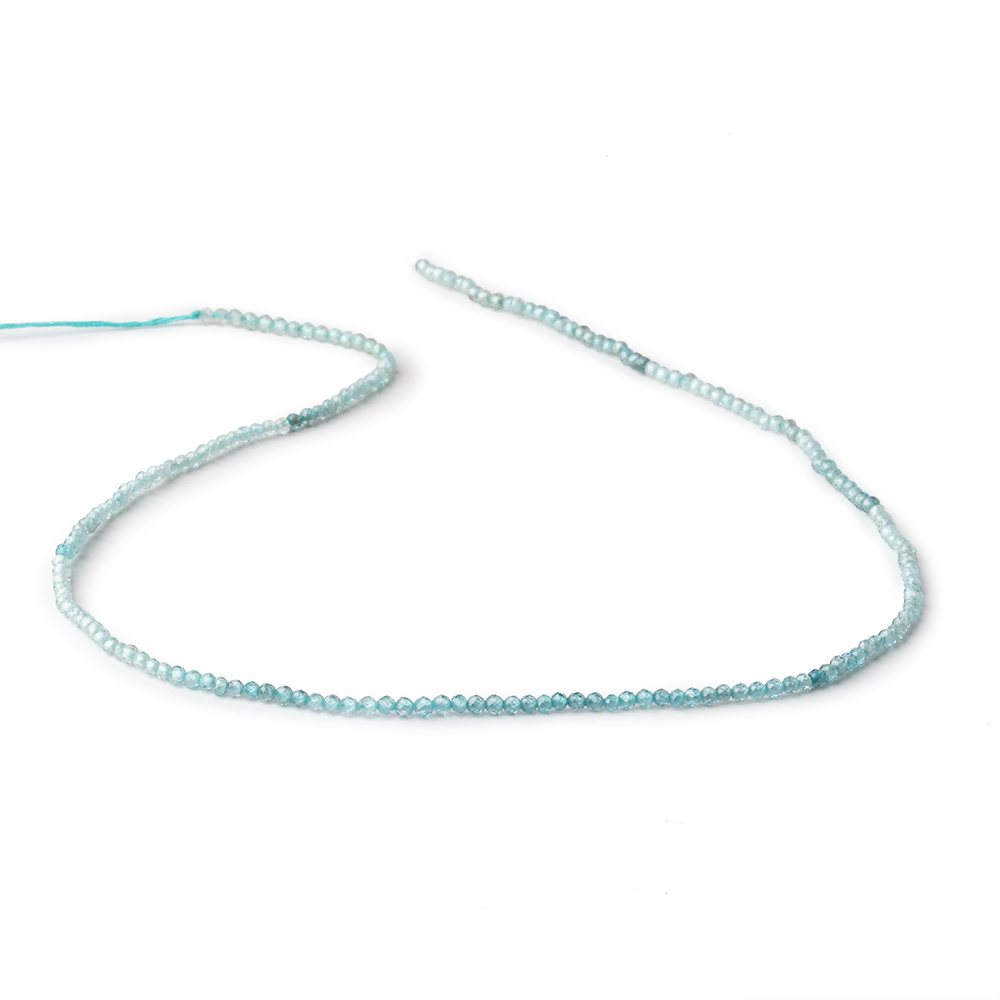 2mm Blue Zircon Micro Faceted Rondelle Beads 12.5 inch 194 pieces AA - Beadsofcambay.com