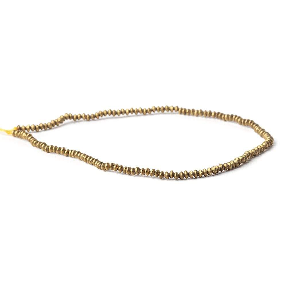 2mm Brass Disc Beads 8 inch 140 pieces - Beadsofcambay.com