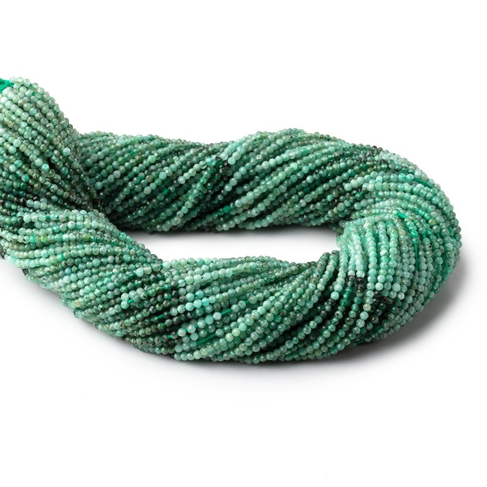 2mm Brazilian Emerald Micro Faceted Round Beads 13 inch 190 pieces - Beadsofcambay.com